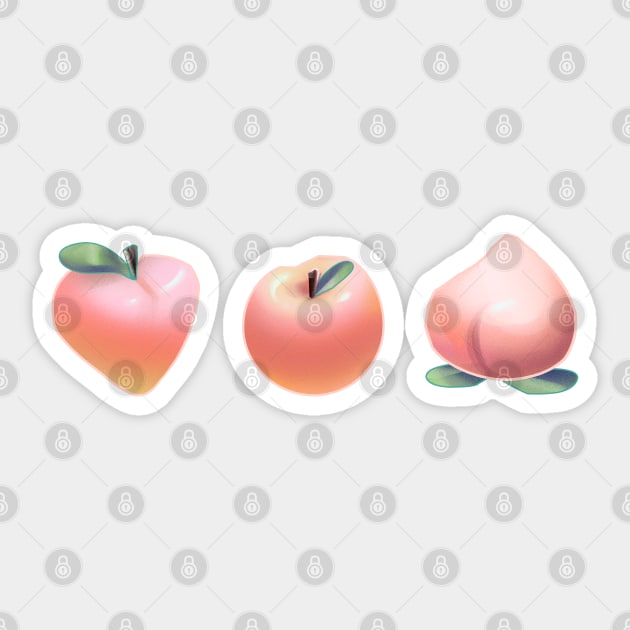 Peach Set Sticker by evumango